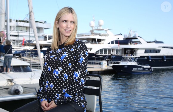 Exclusif - Léa Drucker, enceinte, pose sur la terrasse UniFrance lors du 67e Festival du Film de Cannes le 15 mai 2014.