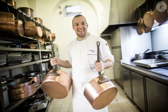 Guillaume Gomez, le chef de l'Elysée, pose dans ses cuisines à Paris, le 31 octobre 2013