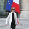 Nicole Bricq à la sortie du conseil des ministres du 26 mars 2014 au palais de l'Elysée à Paris
