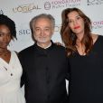  A&iuml;ssa Ma&iuml;ga, Jacques Attali, et Charlotte Gabris lors de la 4e &eacute;dition du Gala "PlaNet Finance" au Carlton lors du 67e festival international du film de Cannes le 15 mai 2014 