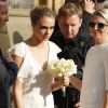 Cara Delevingne lors du mariage de sa soeur Poppy Delevingne et de James Cook en l'église St Paul à Londres, le 16 mai 2014.