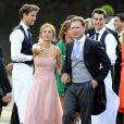  Geri Halliwell et son compagnon Christian Horner lors du mariage de Poppy Delevingne et de James Cook en l'&eacute;glise de "St Paul's" &agrave; Londres, le 16 mai 2014. 