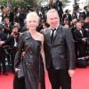 Tonie Marshall et Jean Paul Gaultier lors de la montée des marches du film Saint Laurent et l'hommage au cinéma d'animation au Festival de Cannes le 17 mai 2014