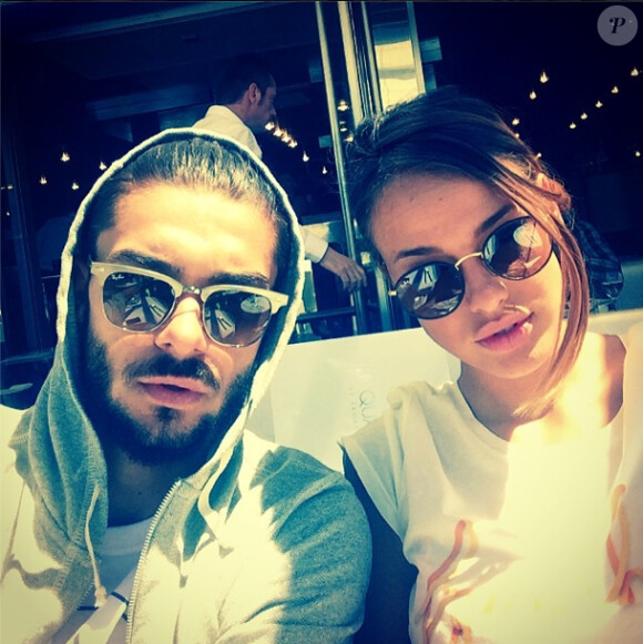 Vanessa Lawrens et Julien Guirado amoureux à St-Tropez, le 15 mai 2014.