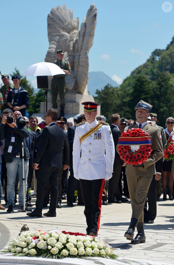 Le prince Harry en Italie le 18 mai 2014 pour les commémorations du 70e anniversaire de la bataille de Monte Cassino (Seconde Guerre mondiale).