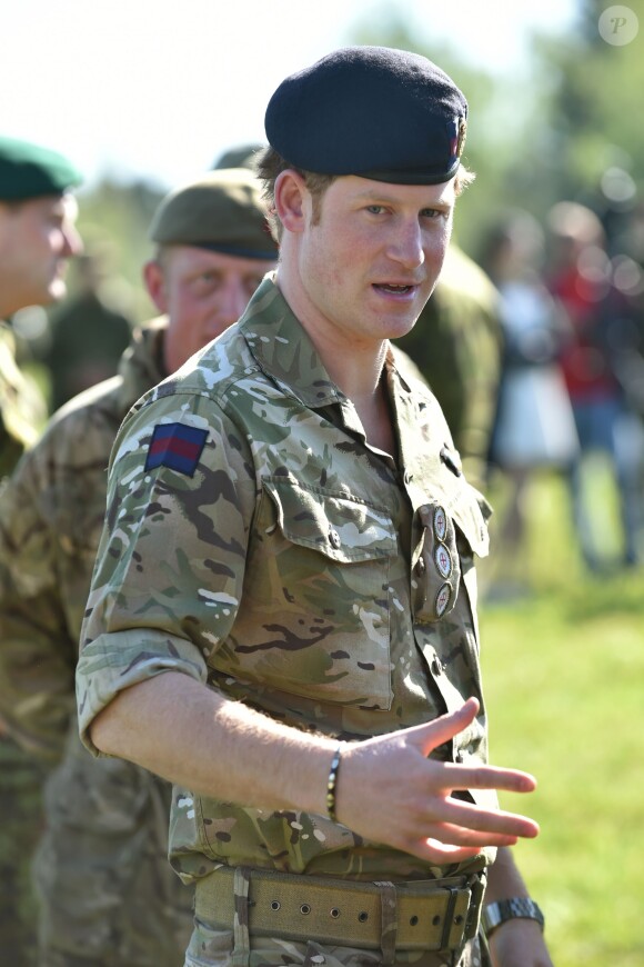 Le prince Harry lors d'un exercice militaire à Sangaste, en Estonie, le 17 mai 2014