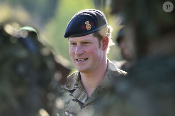 Le prince Harry lors d'un exercice militaire à Sangaste, en Estonie, le 17 mai 2014