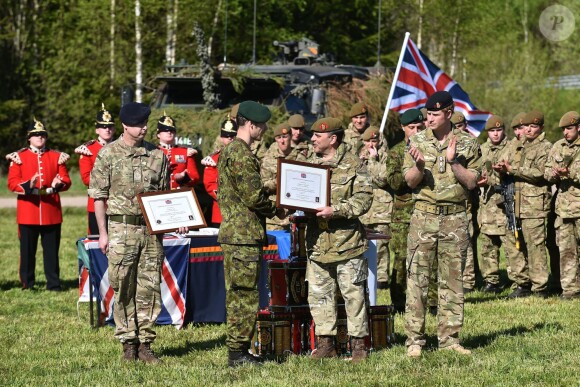 Le prince Harry lors d'un exercice militaire à Sangaste, en Estonie, le 17 mai 2014