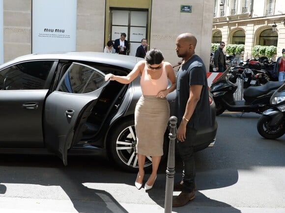 Kim Kardashian et Kanye West à Paris, le 19 mai 2014.