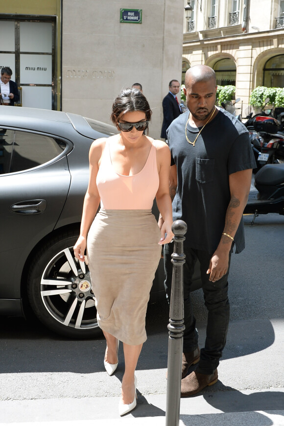 Kim Kardashian et Kanye West à Paris, le 19 mai 2014.