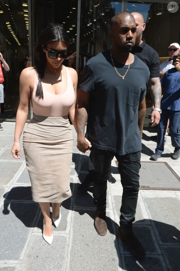 Kim Kardashian et Kanye West à Paris, le 19 mai 2014.