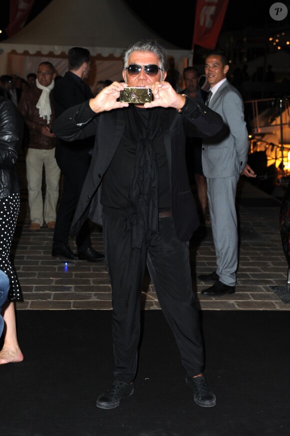 Roberto Cavalli lors de sa soirée sur le yacht Sirocco Douglas. Cannes, le 21 mai 2014.