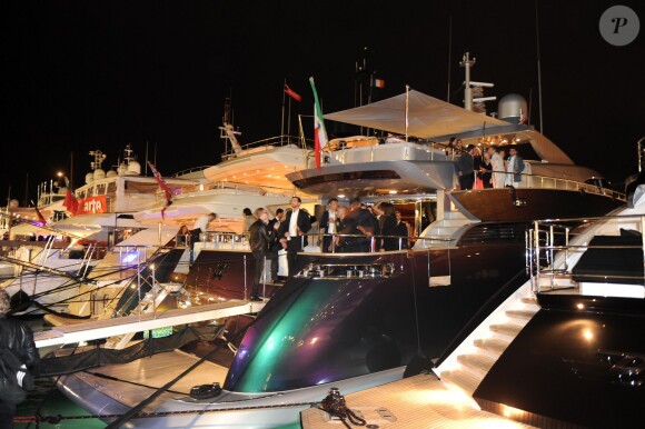 Soirée organisée par Roberto Cavalli, sur le yacht Sirocco Douglas. Cannes, le 21 mai 2014.