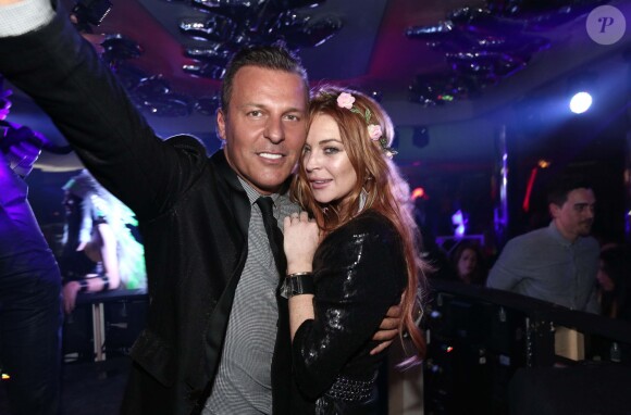 Jean-Roch et Lindsay Lohan au VIP Room. Cannes, le 21 mai 2014.