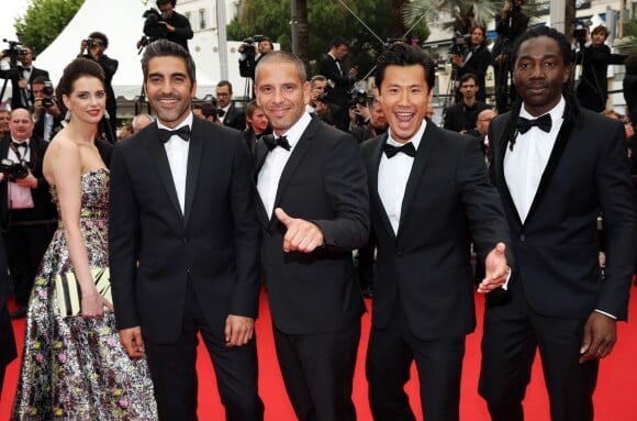 Frédérique Bel, Ary Abittan, Medi Sadoun, Frédéric Chau et Noom Diawara - Montée des marches du film "Jimmy's Hall" lors du 67e Festival du film de Cannes le 22 mai 2014