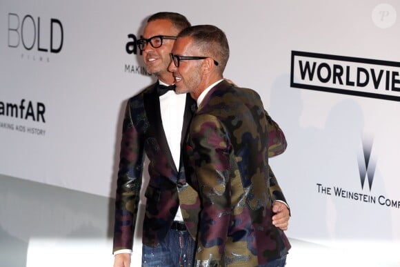 Les créateurs Dan et Dean Caten (Dsquared&sup2;) assistent au 21e gala de l'amfAR - Cinema Against AIDS à l'Eden Roc. Cap d'Antibes, le 22 mai 2014.