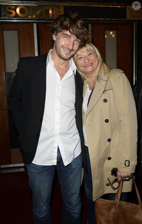 Christine Bravo et son ami Reynald - Backstage - Jean-Marie Bigard fête ses 60 ans au Grand Rex à Paris le 23 mai 2014.