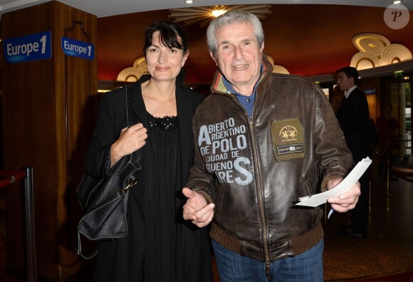 Claude Lelouch et sa compagne Valérie Perrin - Backstage - Jean-Marie Bigard fête ses 60 ans au Grand Rex à Paris le 23 mai 2014.