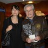 Claude Lelouch et sa compagne Valérie Perrin - Backstage - Jean-Marie Bigard fête ses 60 ans au Grand Rex à Paris le 23 mai 2014.