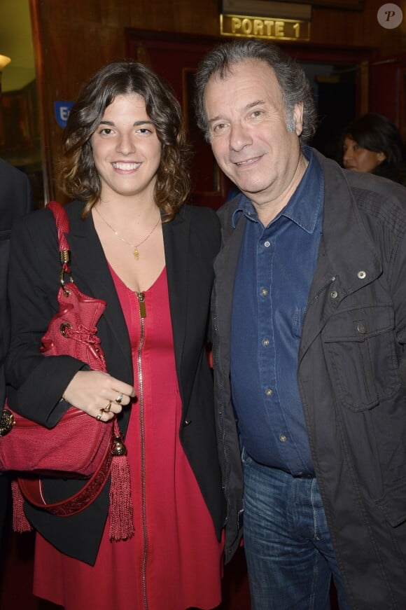 Daniel Russo avec sa fille Charlotte - Backstage - Jean-Marie Bigard fête ses 60 ans au Grand Rex à Paris le 23 mai 2014.