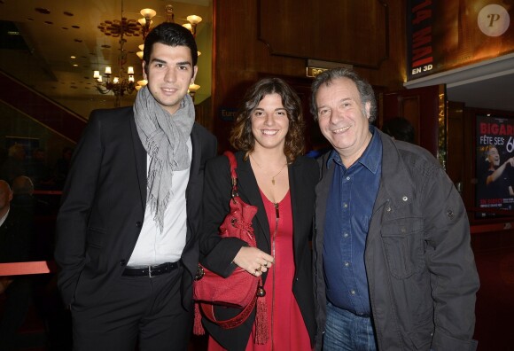 Daniel Russo avec sa fille Charlotte et son compagnon David - Backstage - Jean-Marie Bigard fête ses 60 ans au Grand Rex à Paris le 23 mai 2014.