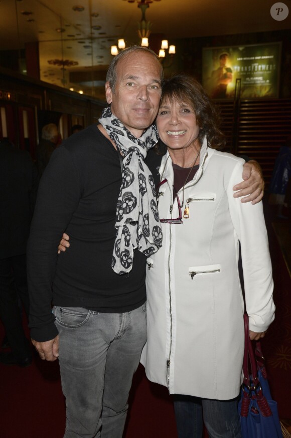 Laurent Baffie et Stéphanie Fugain - Backstage - Jean-Marie Bigard fête ses 60 ans au Grand Rex à Paris le 23 mai 2014.