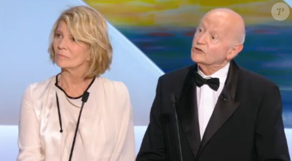 Nicole Garcia et Gilles Jacob pendant la cérémonie de clôture du 67e Festival de Cannes.
