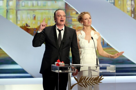 Quentin Tarantino et Uma Thurman - Cérémonie de clôture du 67e Festival du film de Cannesl e 24 mai 2014.