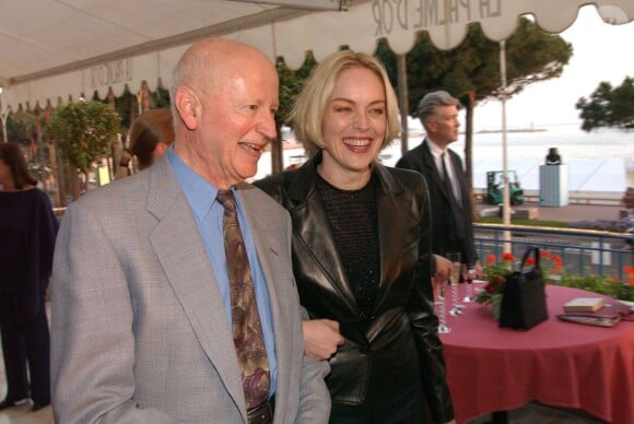 Gilles Jacob et Sharon Stone au Martinez le 15 mai 2002.