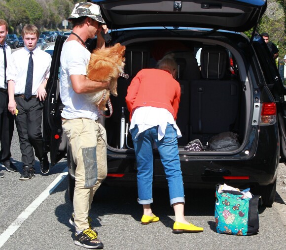 Gavin Rossdale et Gwen Stefani arrivent chez des amis à Los Angeles, le 25 mai 2014.