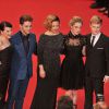 Anne Dorval, Xavier Dolan, Suzanne Clément, Nancy Grant et Antoine Olivier Pilon - Montée des marches du film "Mommy" lors du 67e Festival du film de Cannes, le 22 mai 2014.