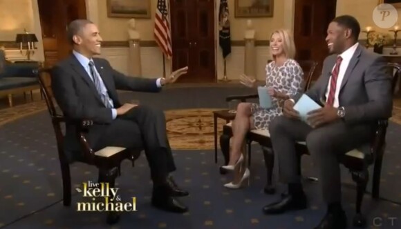 Barack Obama lors de l'émission Live with Kelly & Michael, le 30 mai 2014.