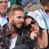 M. Pokora et sa nouvelle compagne à Roland-Garros à Paris le 2 juin 2014 pour assister au match de Gaël Monfils.