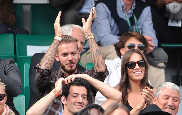 M. Pokora et sa nouvelle compagne à Roland-Garros le 2 juin 2014 pour assister au match de Gaël Monfils.