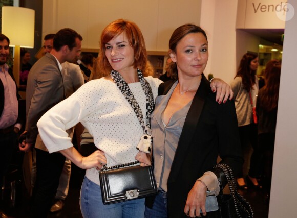 Fauve Hautot et Sandrine Quétier assistent à la soirée organisée par la marque de produits capillaires Aussie à Paris, le mercredi 4 juin 2014.