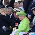 Le roi Harald de Norvège et la reine Elisabeth II d'Angleterre - Cérémonie de commémoration du 70e anniversaire du débarquement sur la plage Sword Beach à Ouistreham, le 6 juin 2014.