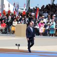 François Hollande - Cérémonie de commémoration du 70e anniversaire du débarquement sur la plage Sword Beach à Ouistreham, le 6 juin 2014.