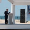François Hollande (président français) - Cérémonie de commémoration du 70e anniversaire du débarquement sur la plage Sword Beach à Ouistreham, le 6 juin 2014.