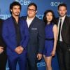 Robert Patrick, Elyes Gabel, Ari Stidham, Jadyn Wong, Eddie Kaye Thomas et Katharine McPhee, stars de la série Scorpion, à la soirée "CBS Network Upfront " à New York, le 14 mai 2014