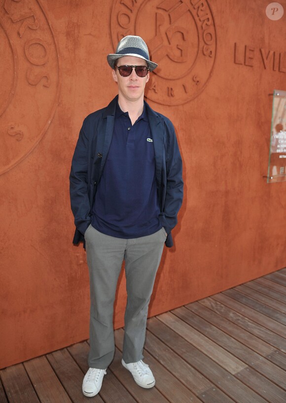 Benedict Cumberbatch au village des Internationaux de France de tennis de Roland Garros à Paris, le 8 juin 2014.