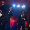 Hugh Jackman avec T.I. and LL Cool J lors de la 68e cérémonie des Tony Awards, le 8 juin 2014 à New York.