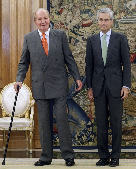 Le roi Juan Carlos Ier d'Espagne et Adolfo Suarez Illana se sont rencontrés avec beaucoup d'émotion le 12 juin 2014 au palais de la Zarzuela, à Madrid, à l'occasion de la restitution de la Toison d'Or d'Adolfo Suarez, décédé en mars.