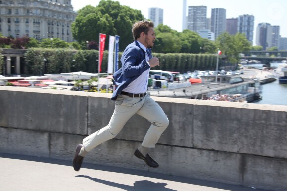 Exclusif - Scott Clifton - Tournage de la série "Amour, Gloire et beauté" pour fêter les 25 ans de diffusion sur France 2 à Paris le 12 juin 2014.