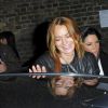 Lindsay Lohan à la sortie du restaurant "Chiltern Firehouse" à Londres, le 5 juin 2014.