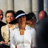 La princesse Victoria de Suède, très chic, et ses parents le roi Carl XVI Gustaf et la reine Silvia de Suède assistaient dimanche 15 juin 2014 à la cérémonie d'ordination de l'évêque Antje Jackeléns archevêque de l'Eglise de Suède en la cathédrale d'Uppsala.