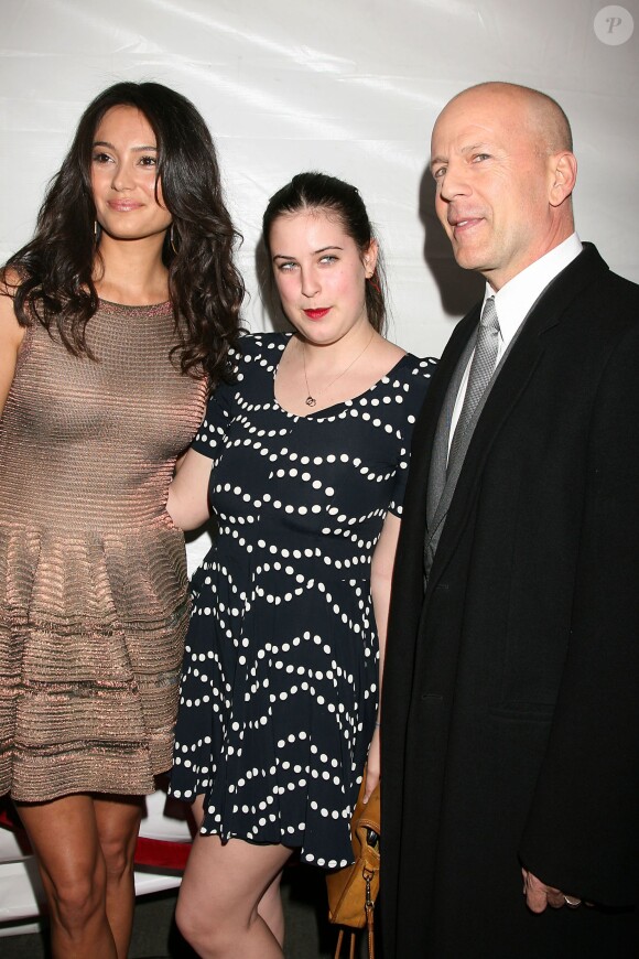 Emma Heming, Scout Willis et Bruce Willis à New York le 22 février 2010.