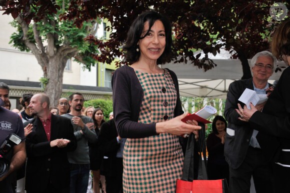 Exclusif - Yasmina Reza reçoit le Prix Théâtre lors de la remise du prix SACD à Paris, le 16 juin 2014