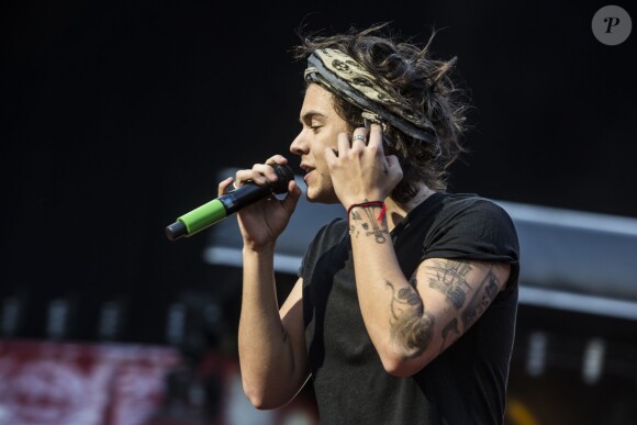 Harry Styles - Le groupe "One Direction" en concert à Copenhague. Le 16 juin 2014