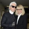 Exclusif - Karl Lagerfeld et Mireille Darc - Mireille Darc reçoit la médaille d'honneur du Doyen à la faculté de médecine, à Paris le 17 juin 2014.