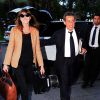Carla Bruni et son mari Nicolas Sarkozy arrivent à Barcelone en Espagne le 18 juin 2014. Carla doit donné le dernier concert de sa tournée le 19 juin dans les jardins du Palau Reial de Pedralbes dans le cadre d'un festival.